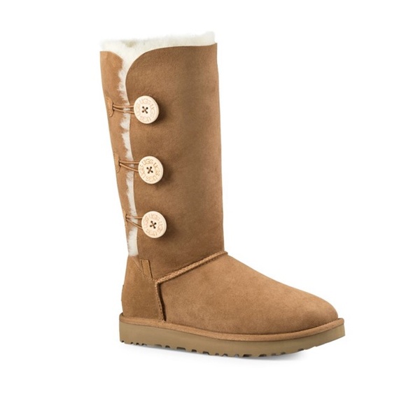 UGG Bailey Button Triplet II Tall Boot Chestnut - Picture 2 of 10